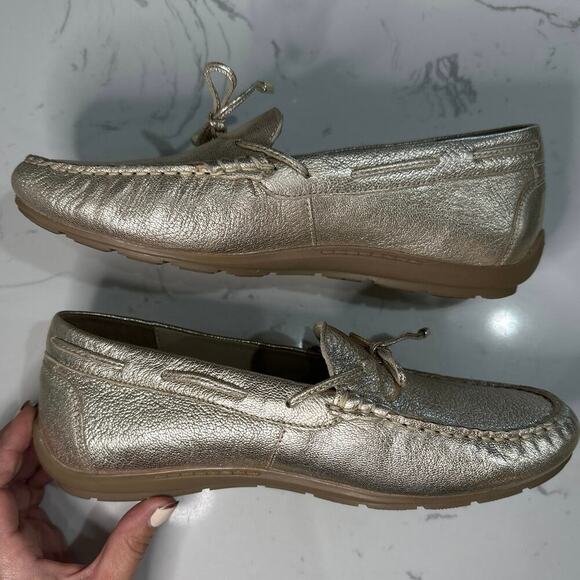 Ara Women’s Amarillo Women's Driving Moccasin Loafer, Metallic Platinum, Size 5 - Picture 2 of 7